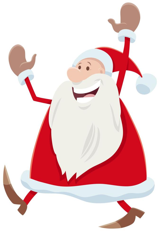 Feliz personaje de dibujos animados de santa claus celebrando la Navidad vector