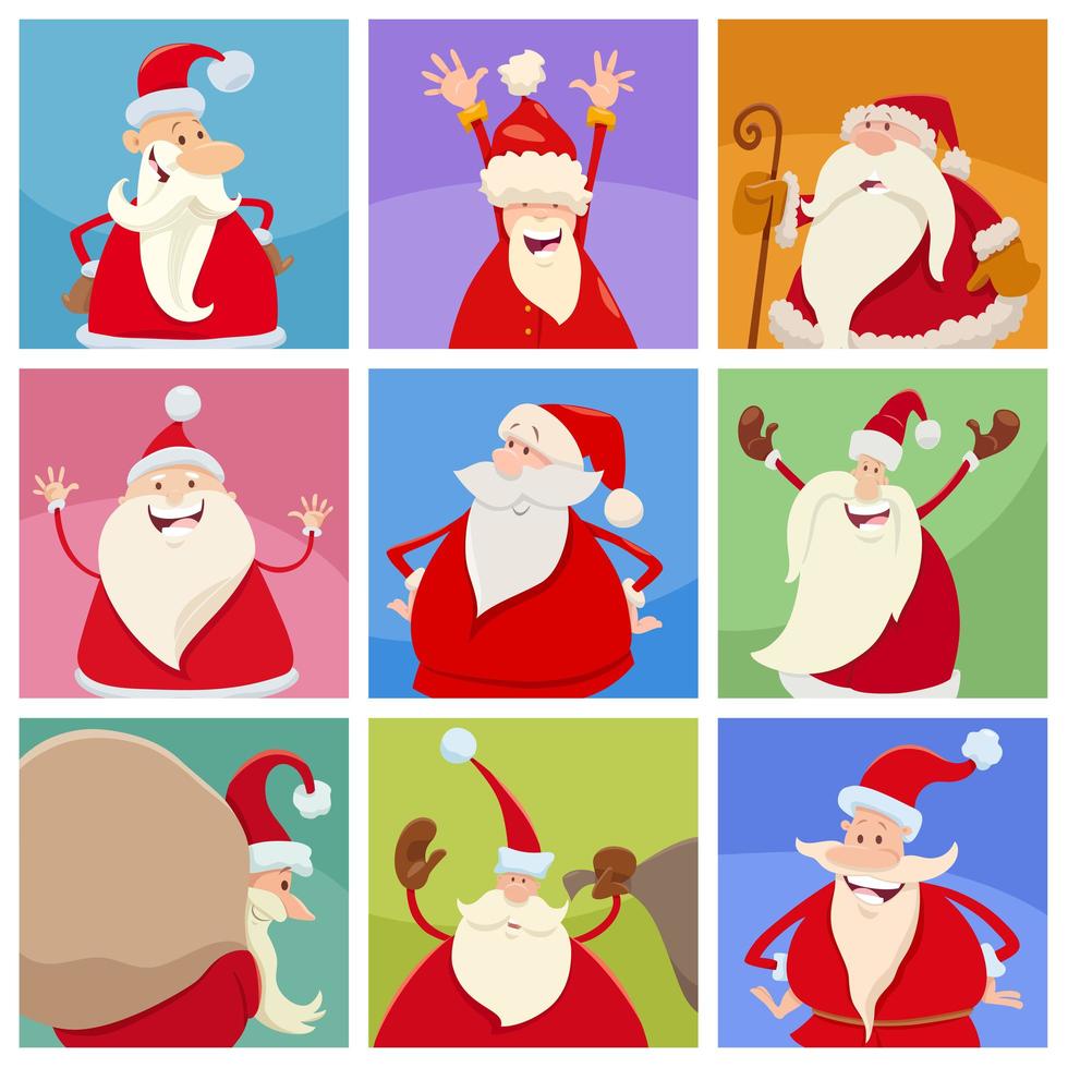 holiday design with funny Christmas characters. vector