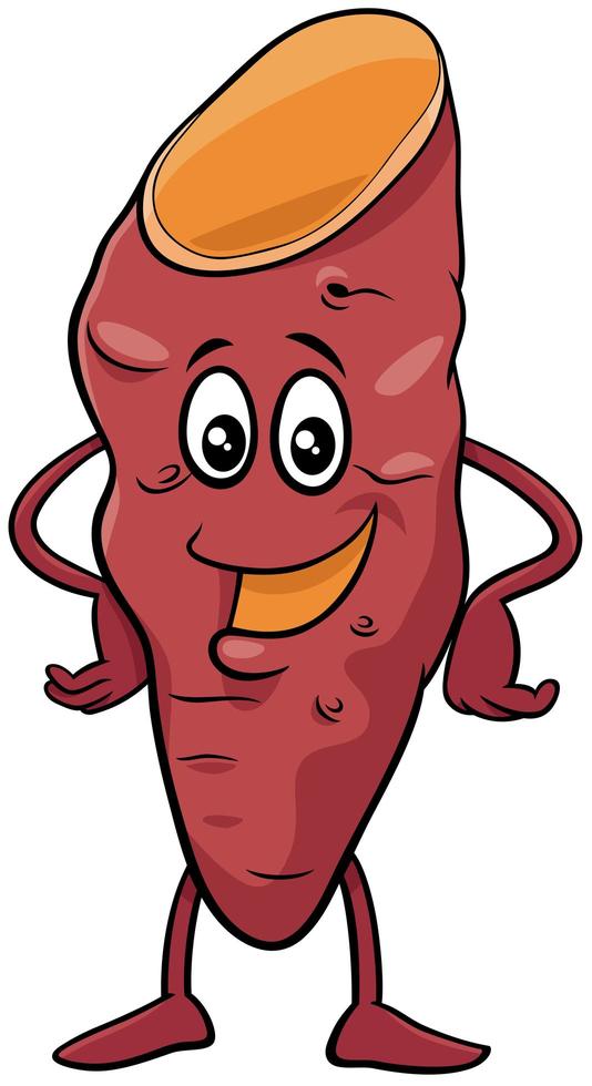 cartoon yam vegetable comic character vector