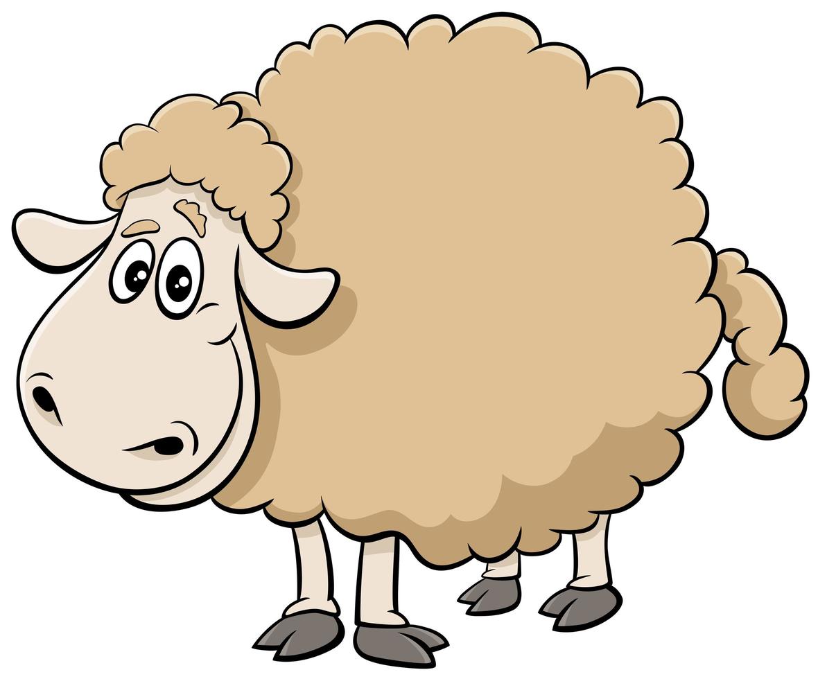 personaje de animal de granja de ovejas de dibujos animados vector