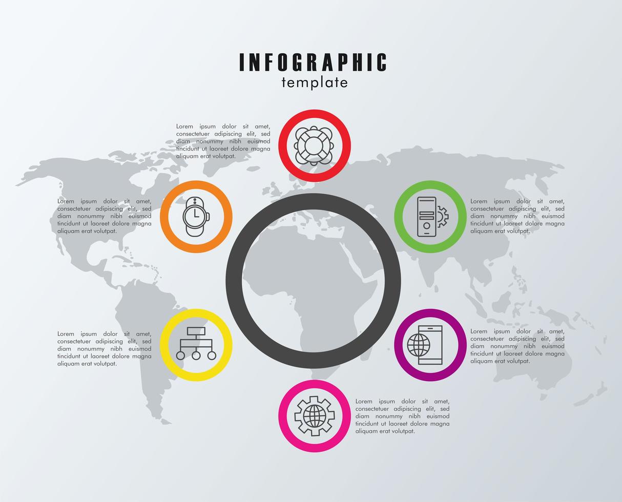 infographic template statistics with earth planet maps vector