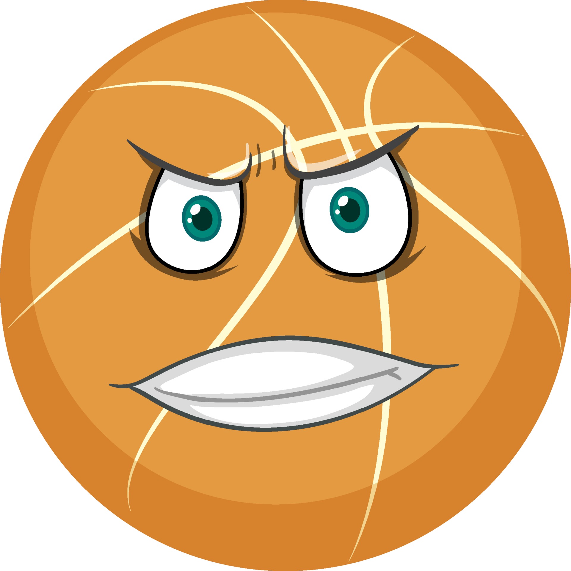 Basketball with face expression on white background 1945474 Vector Art
