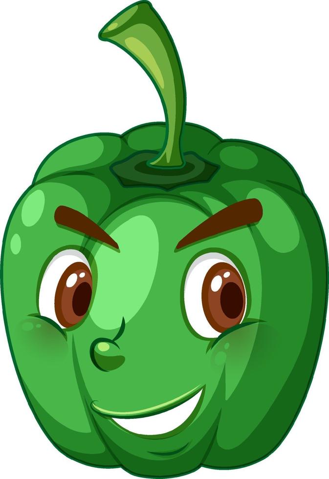 Capsicum cartoon character with facial expression vector