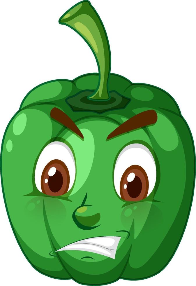 Capsicum cartoon character with facial expression vector