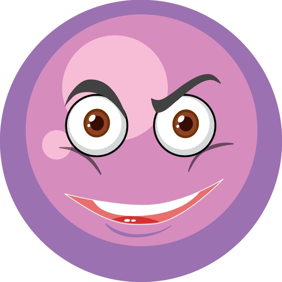 Personaje de dibujos animados de esfera con expresión facial sobre fondo blanco. vector