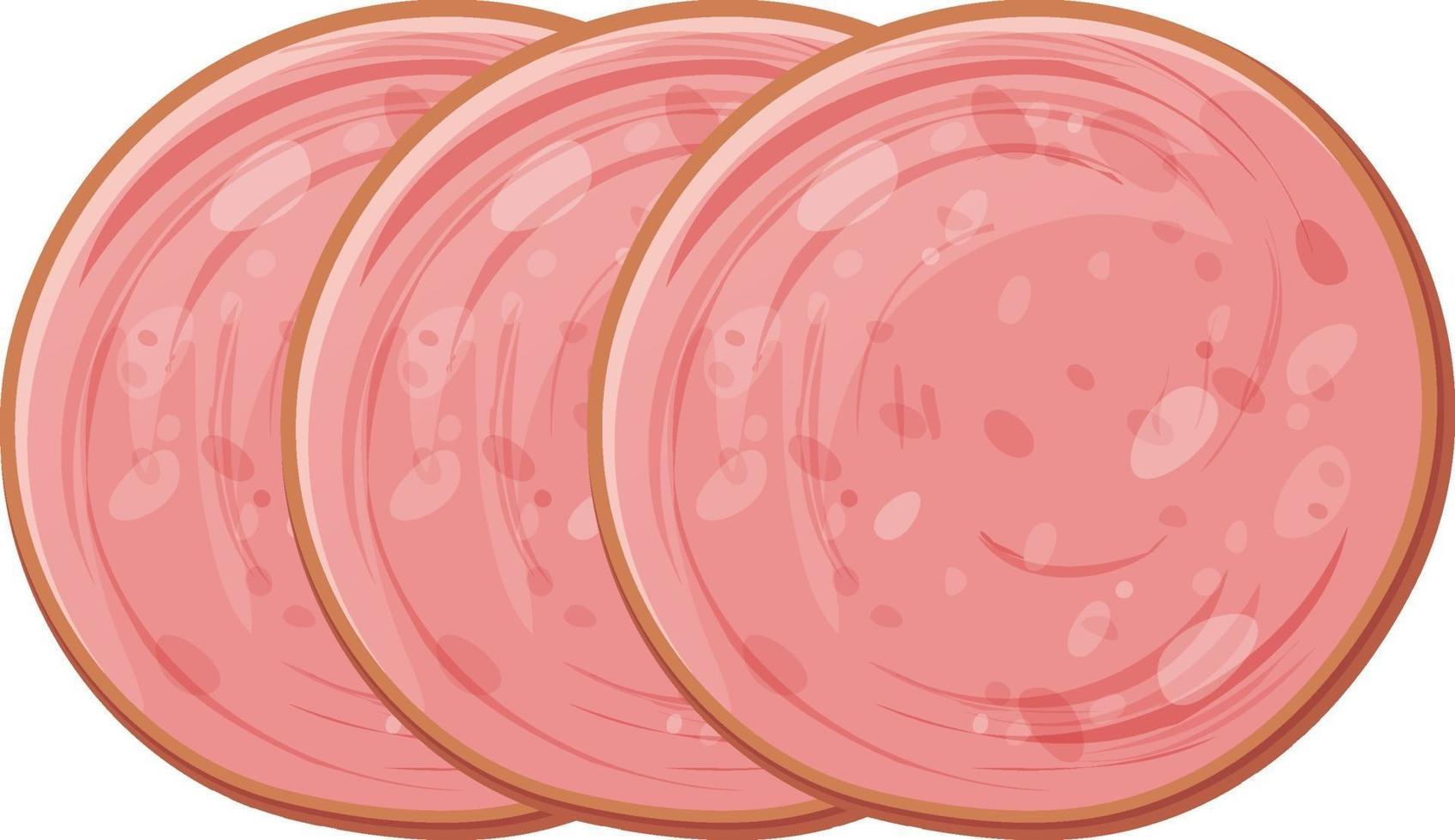 Sliced bologna sausage isolated vector