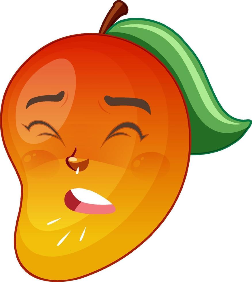 Mango cartoon character with facial expression vector