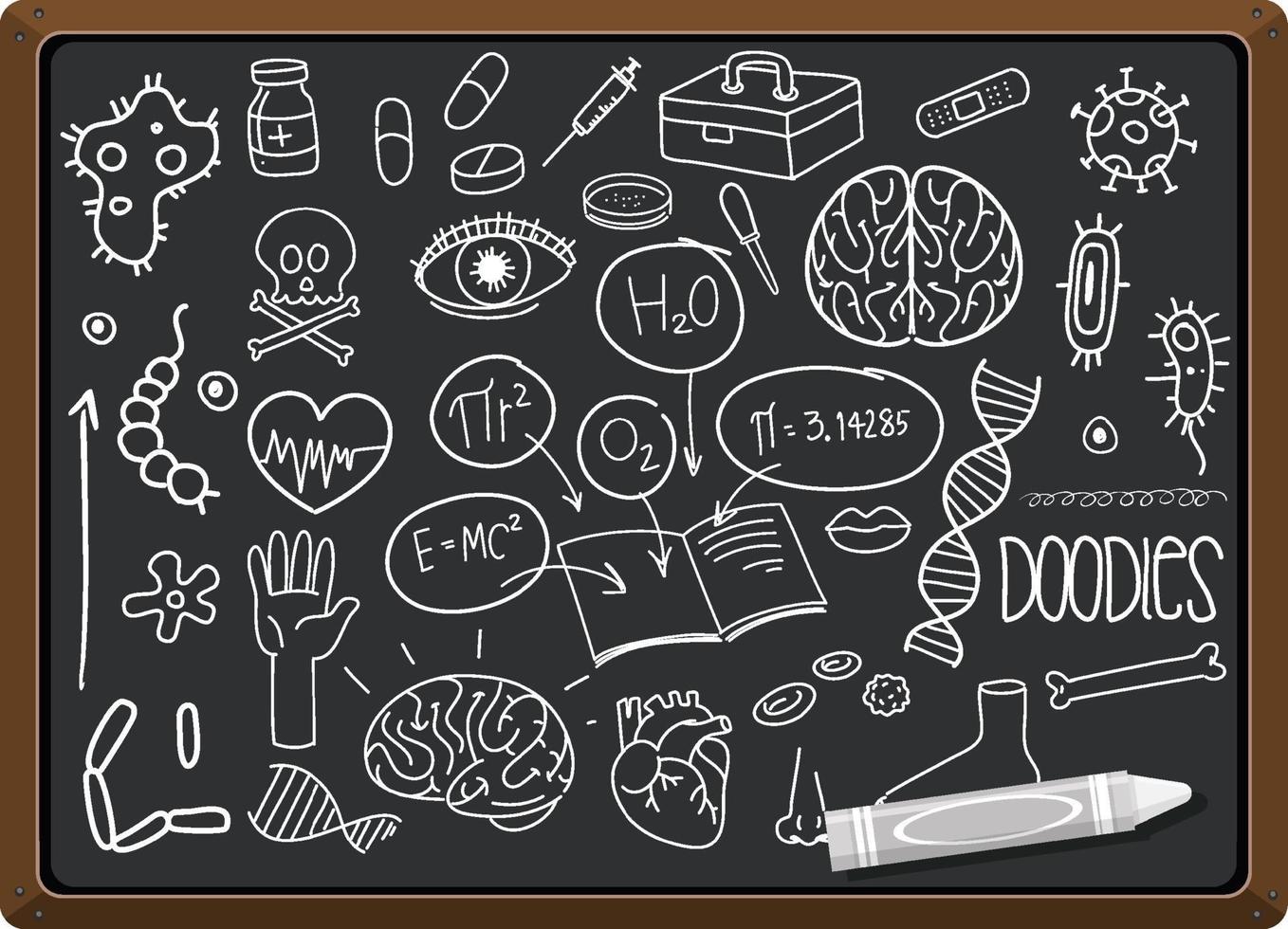 elemento de ciencia dibujado a mano en pizarra vector