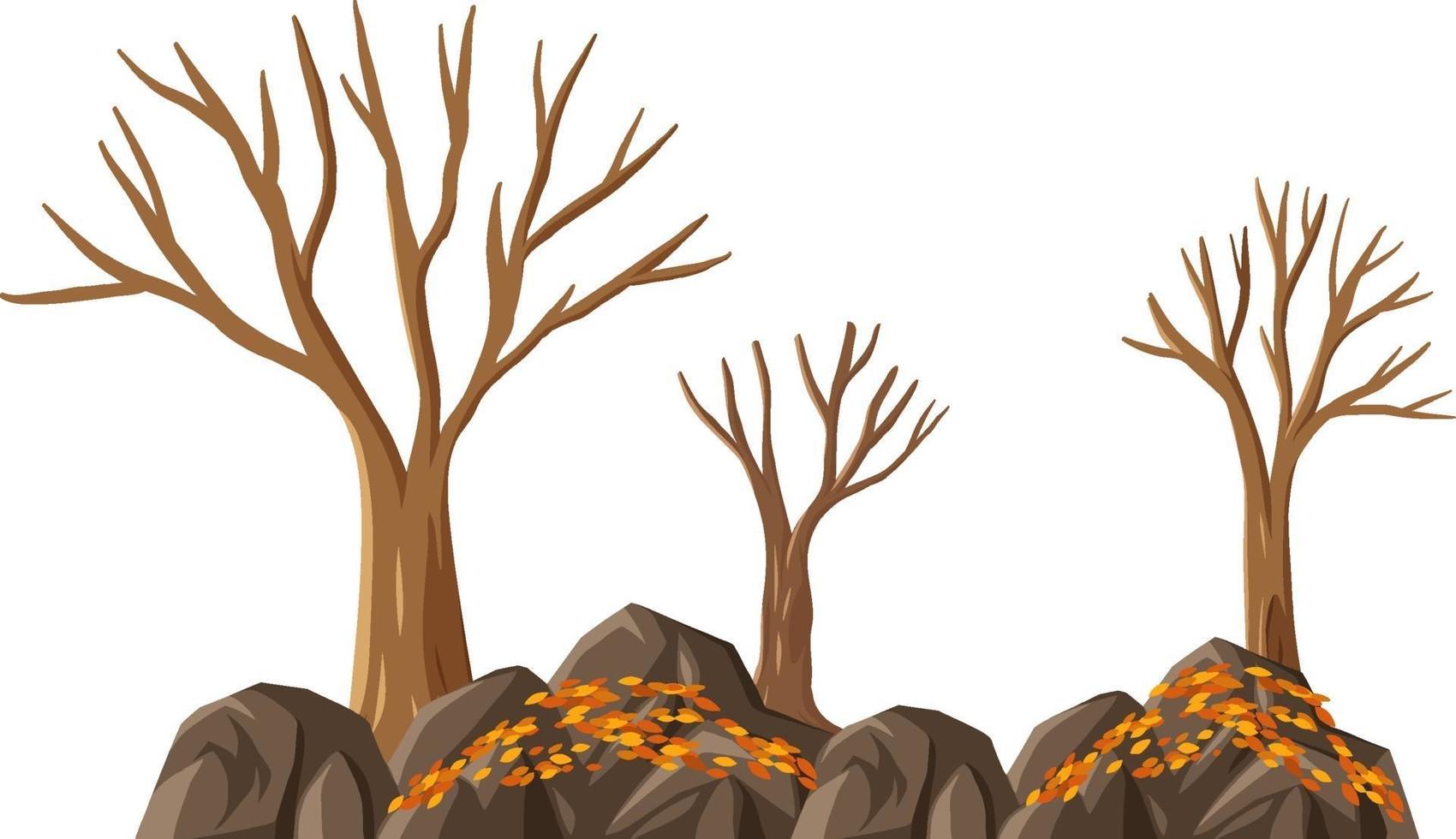 Árbol de otoño aislado sobre fondo blanco. vector