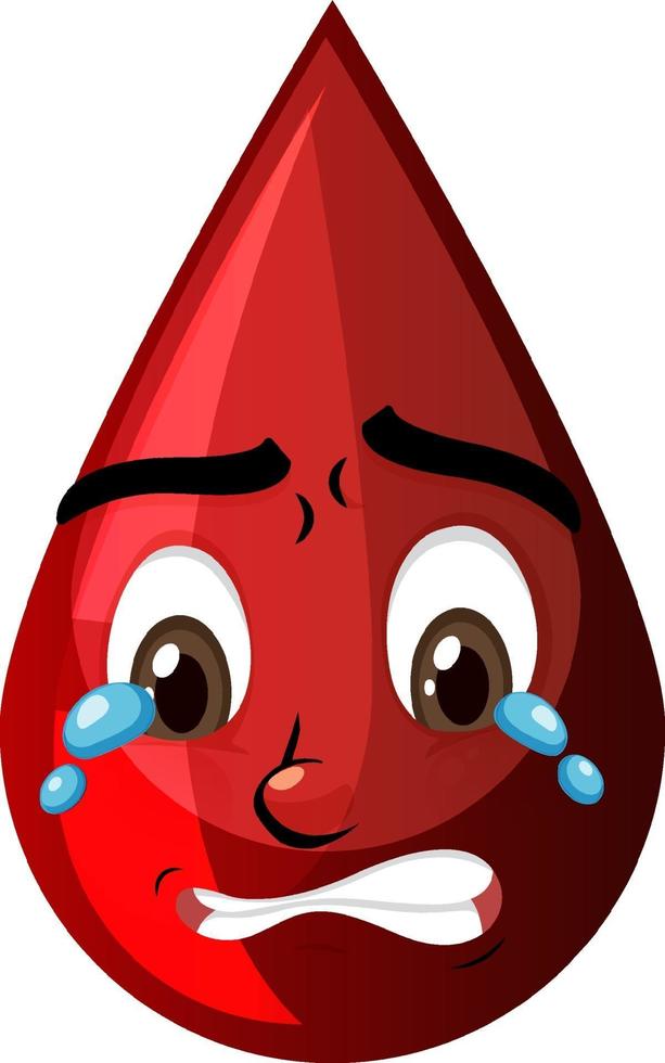 Red blood drop with facial expression vector