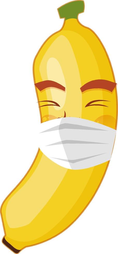 Banana cartoon character with facial expression vector