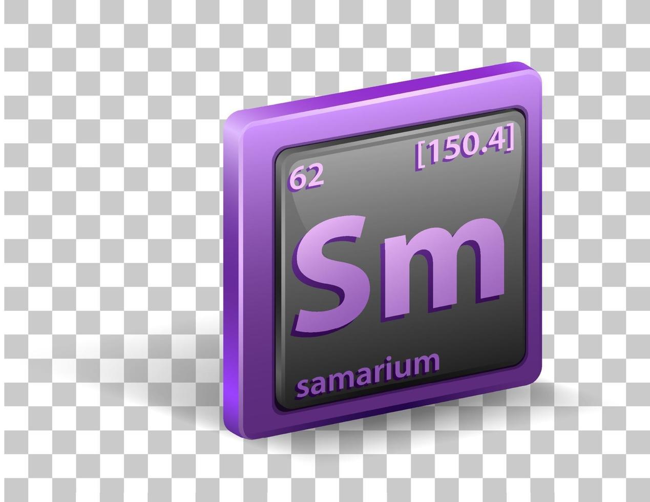 Samarium chemical element. Chemical symbol with atomic number and atomic mass. vector