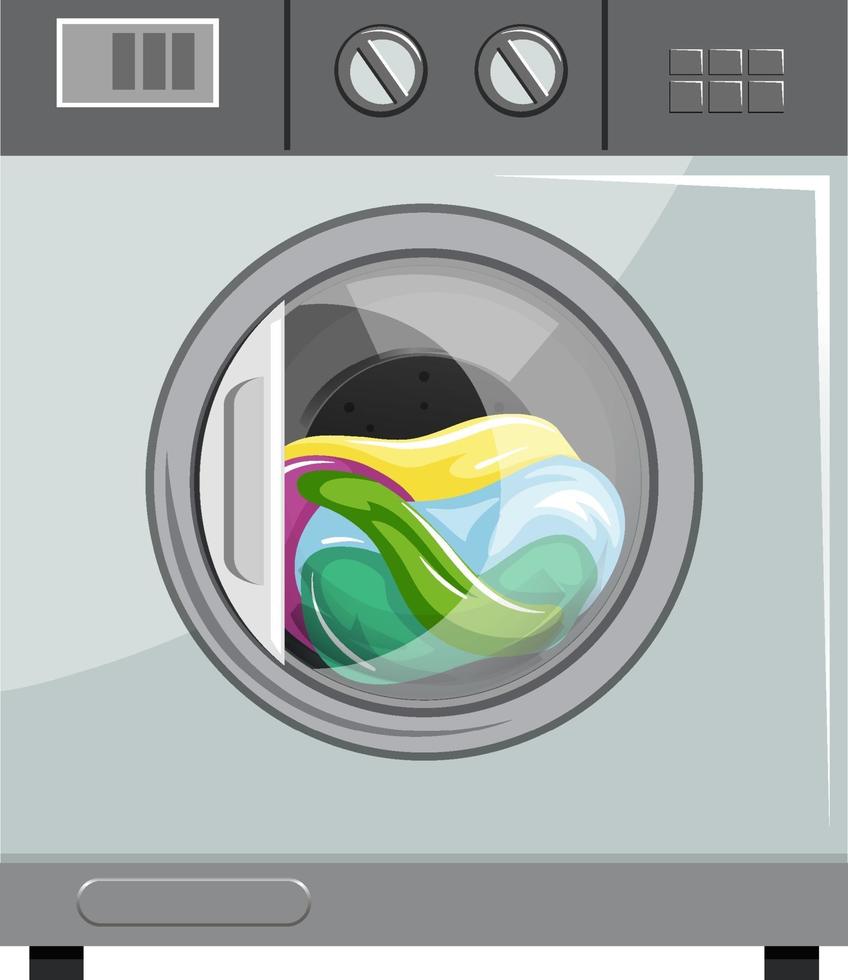 Front view of washing machine isolated vector