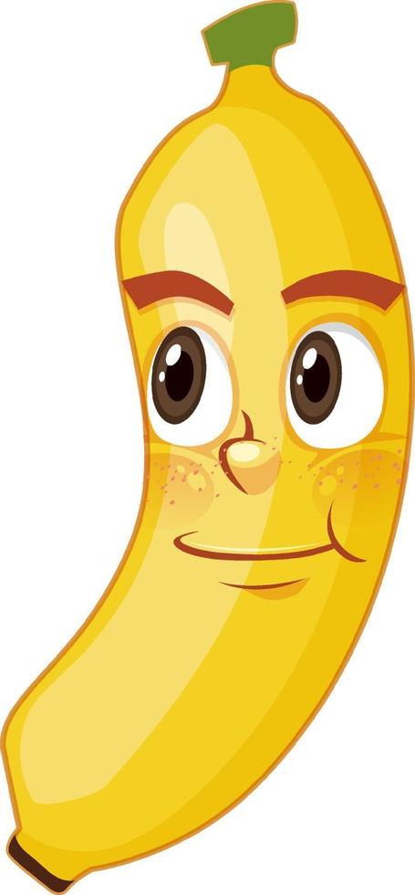 Banana cartoon character with facial expression vector