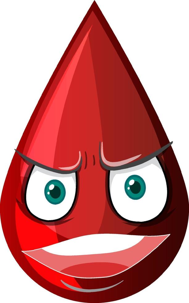 Red blood drop with facial expression vector