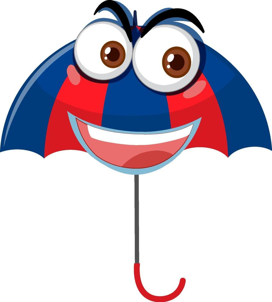 Umbrella with face expression on white background vector
