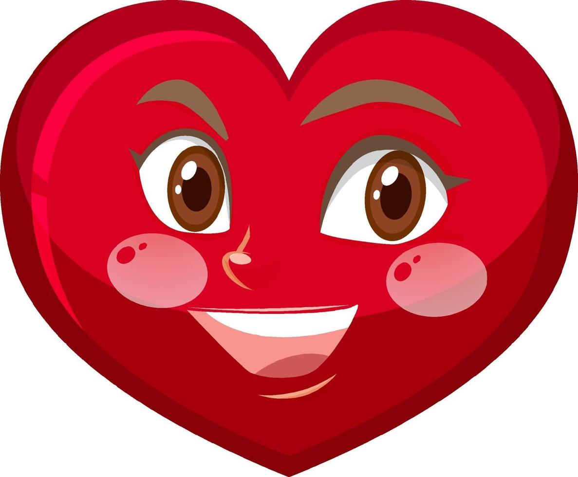 Heart cartoon character with facial expression vector