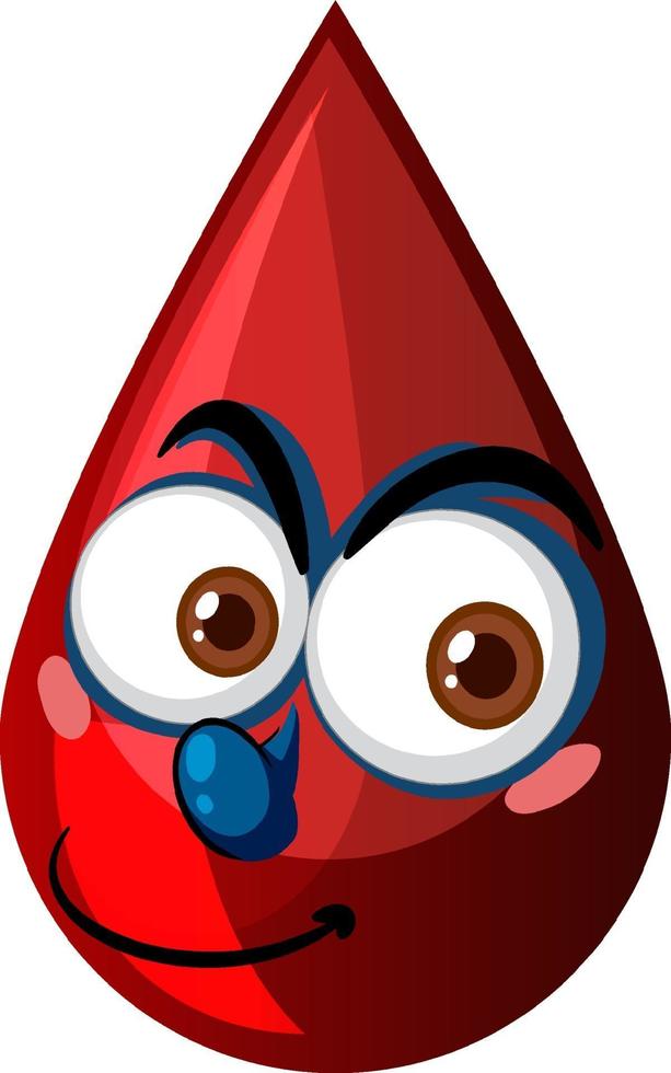 Red blood drop with facial expression vector