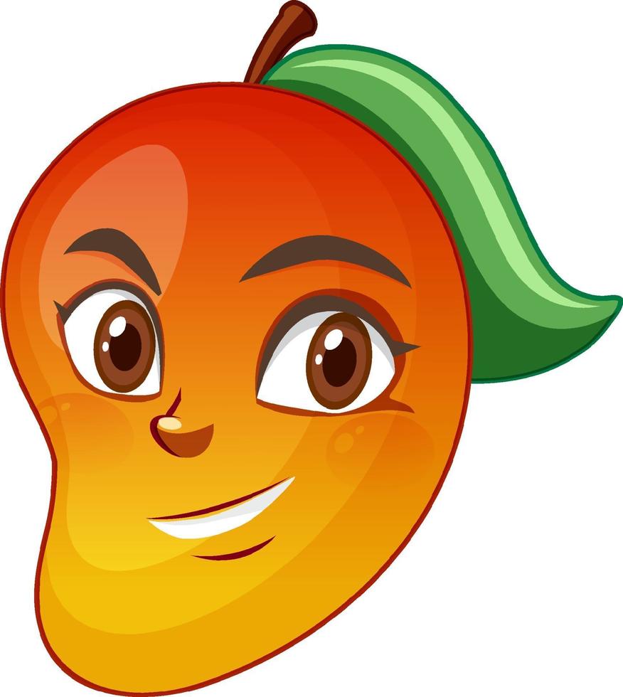 personaje de dibujos animados de mango con expresión facial vector