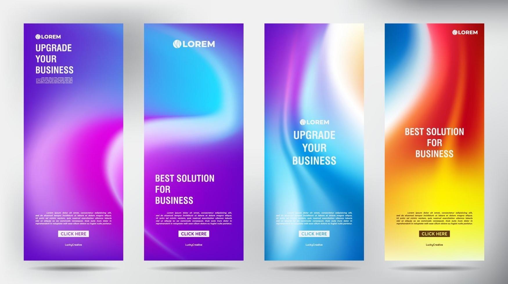 Set of Variation Blurred roll up business brochure flyer banners vector