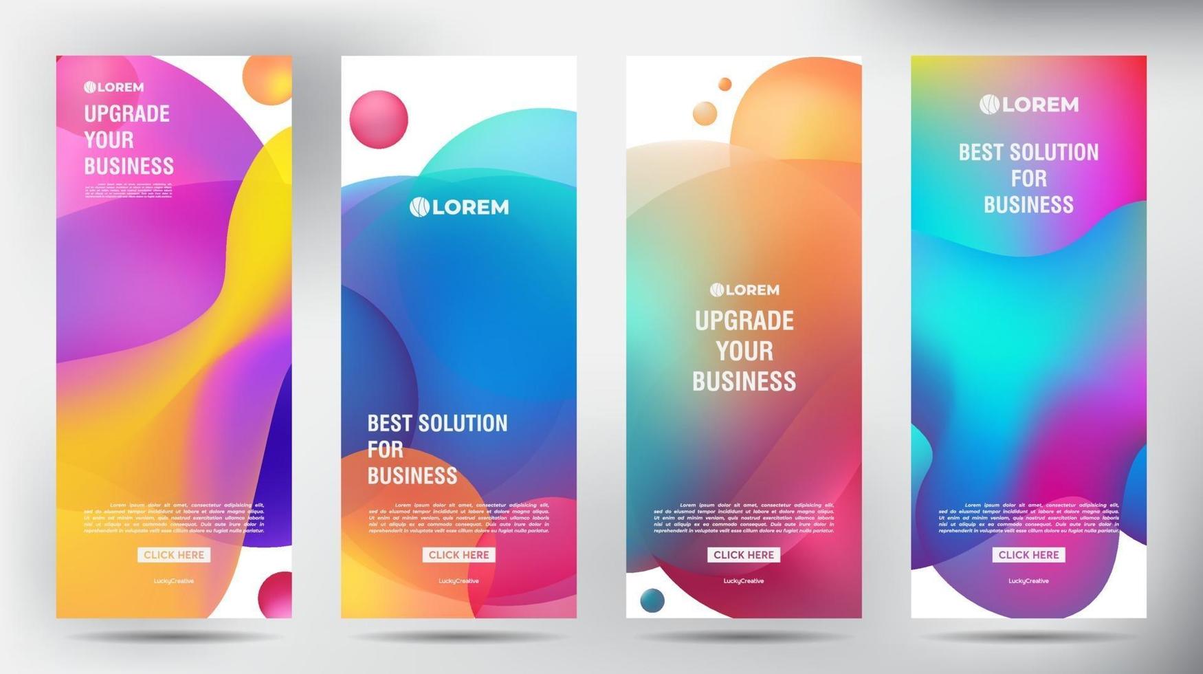 Set of Colorful Bubble Liquid roll up business brochure flyer banners vector