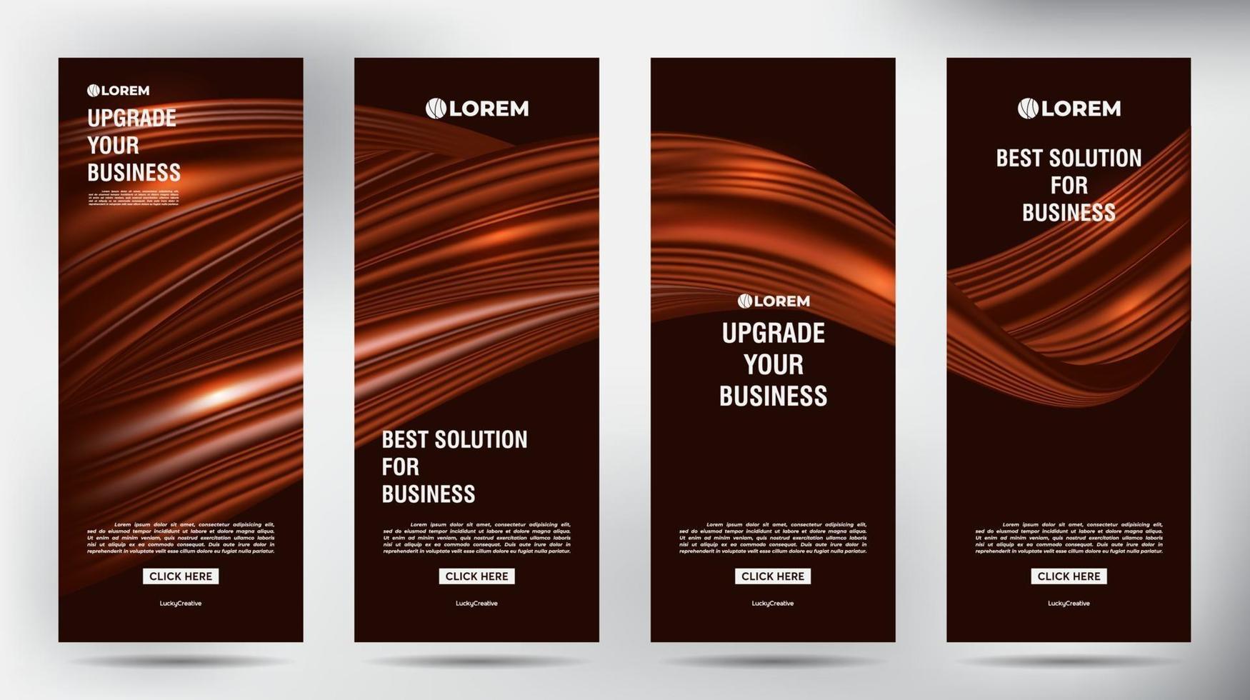 Set of Flowing Chocolate roll up business brochure flyer banners vector