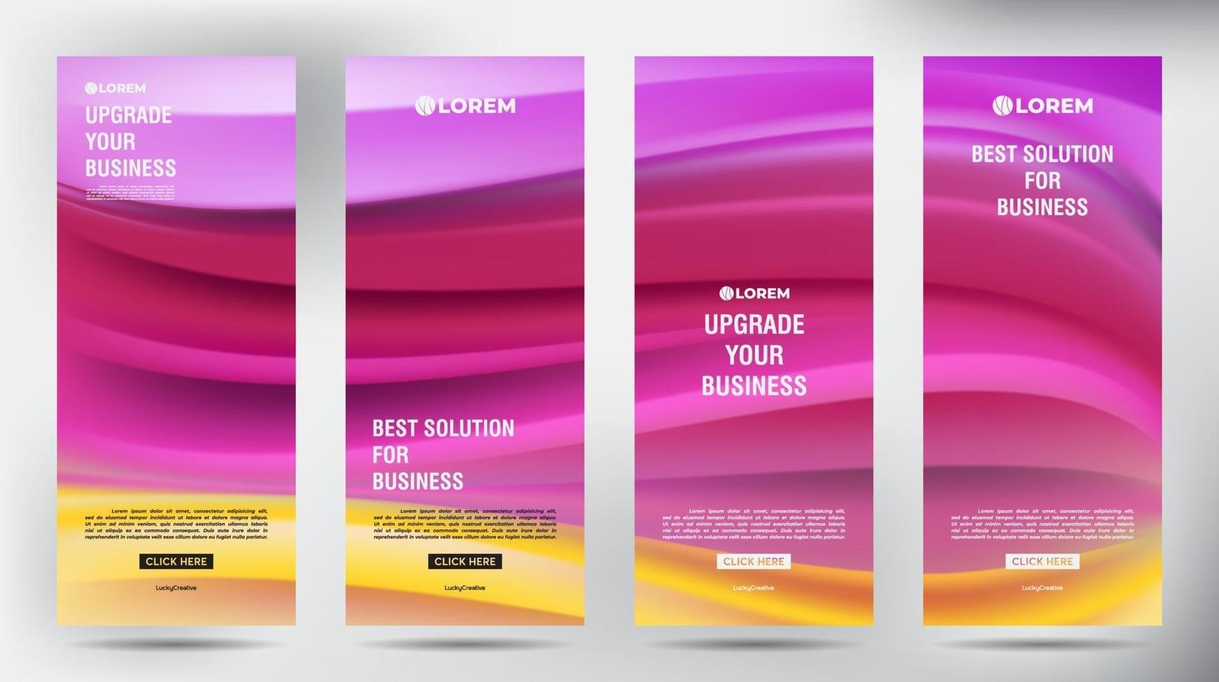 Mesh Color Flow roll up business brochure flyer banner set vector