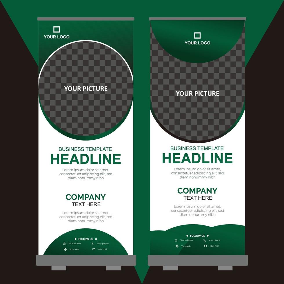 Roll up banner design template vector