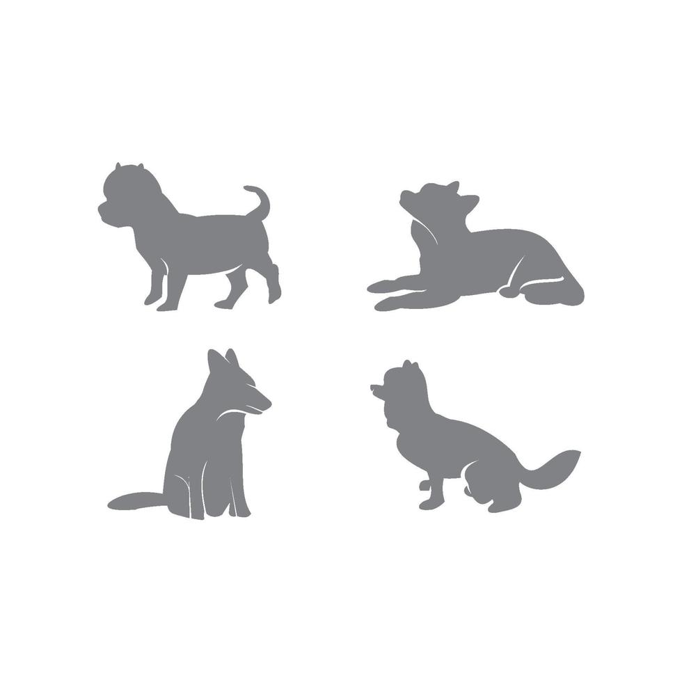 Dog Silhouettes Template Set vector