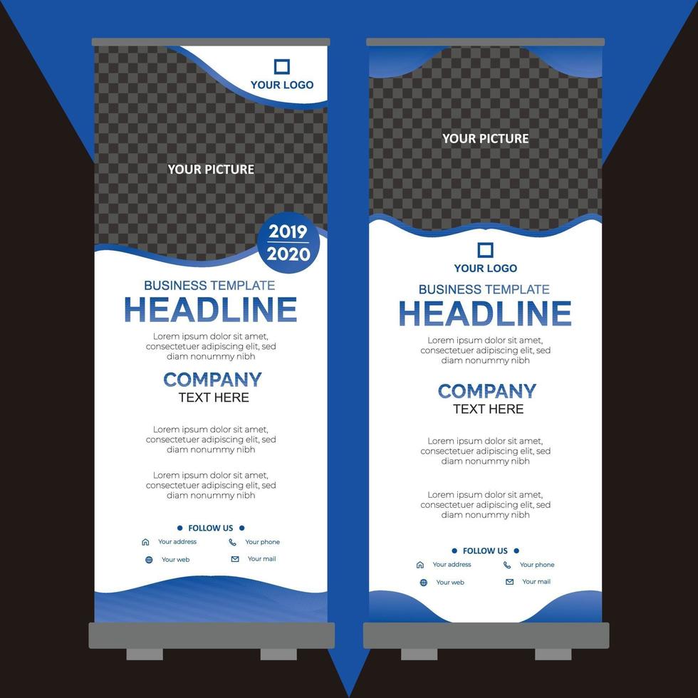 Roll up banner design template vector