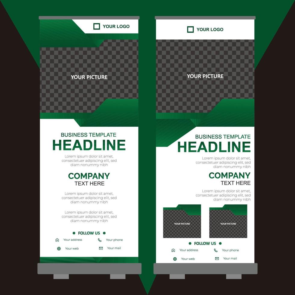 Roll up banner design template vector