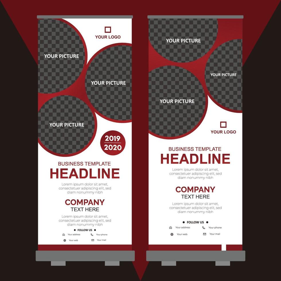 Roll up banner design template vector