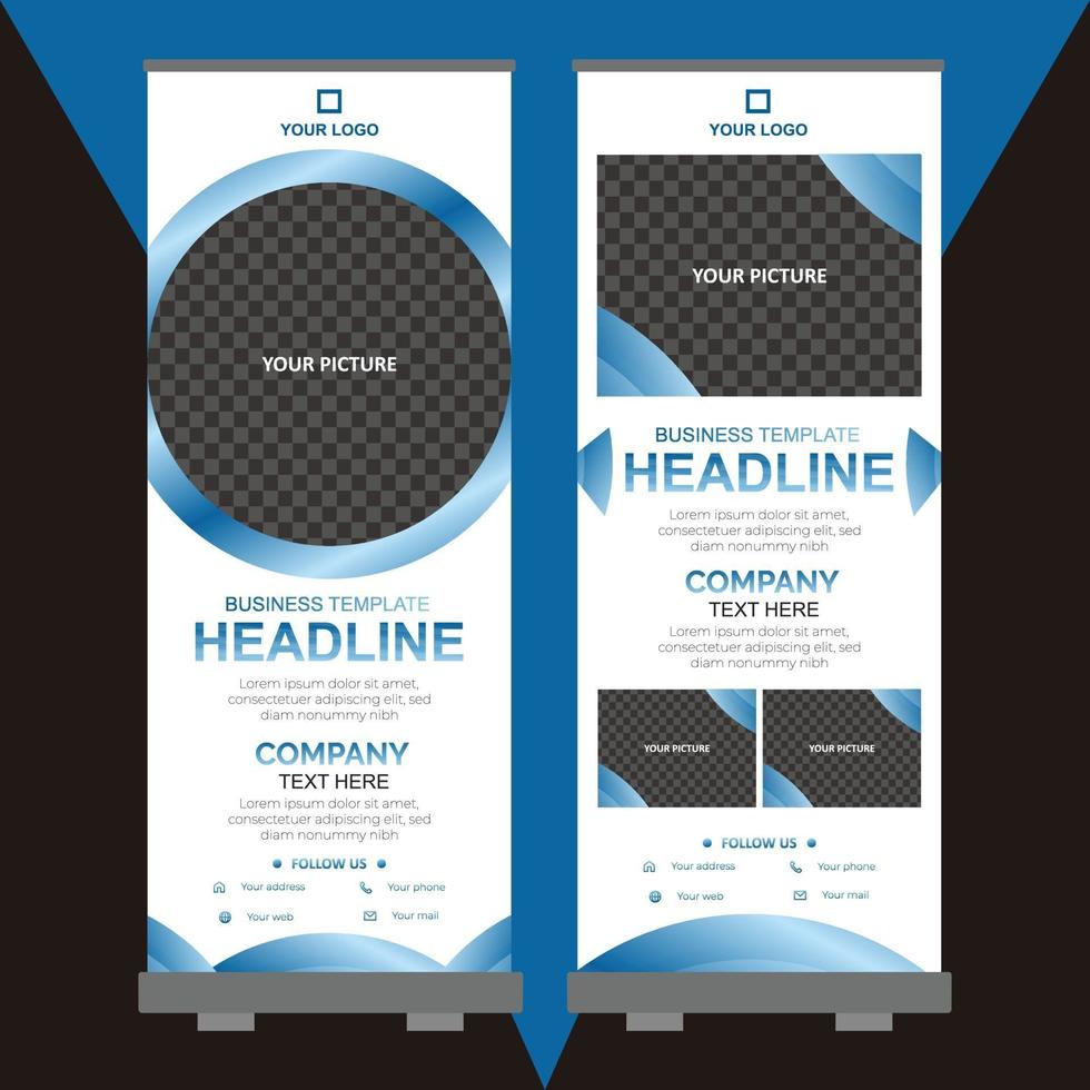 Roll up banner design template vector