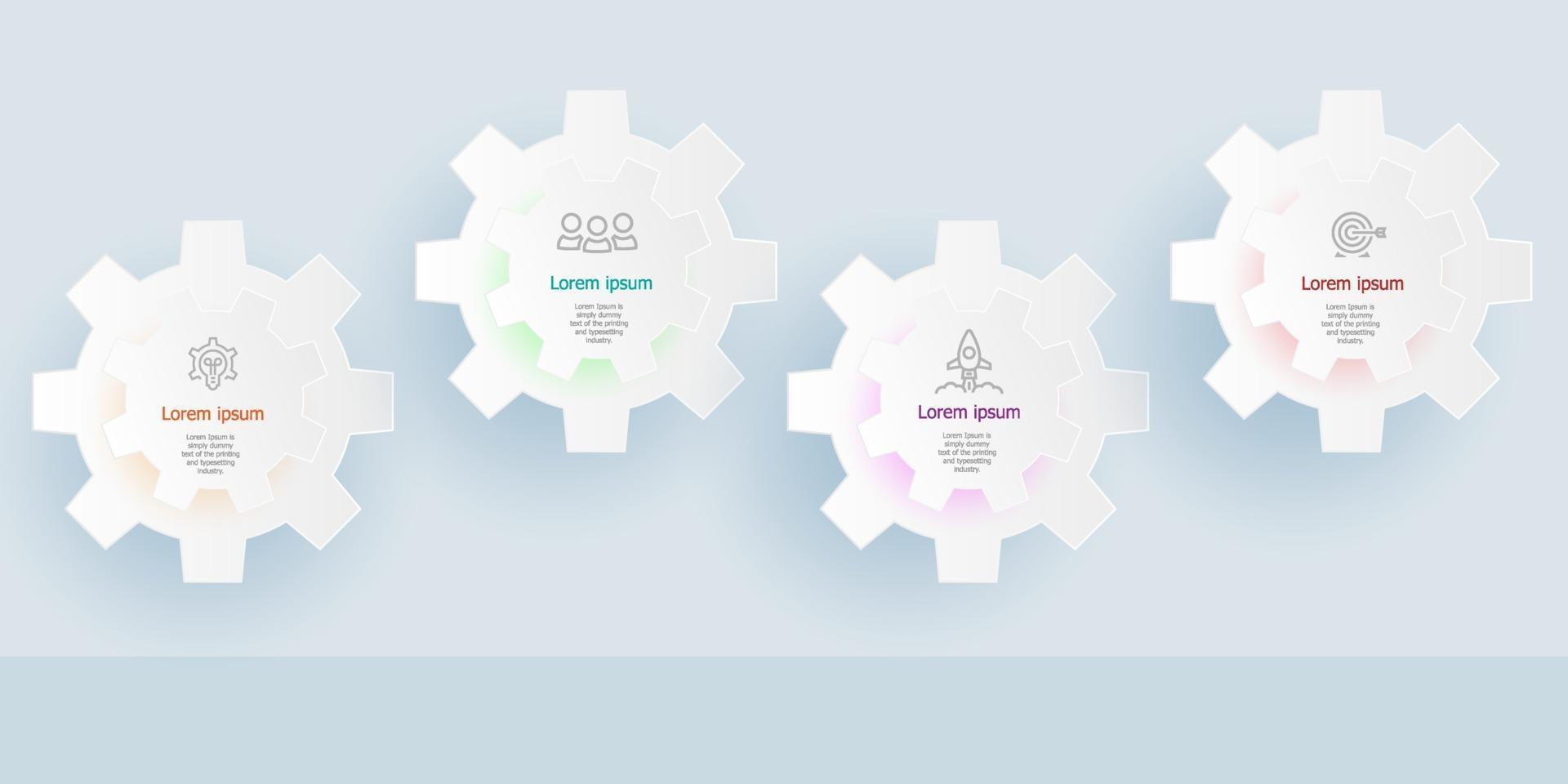 abstract horizontal infographics 4 steps for business and presentation vector