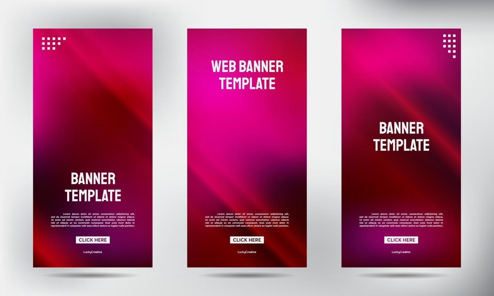 Set of Pin Neon roll up business brochure flyer banners vector
