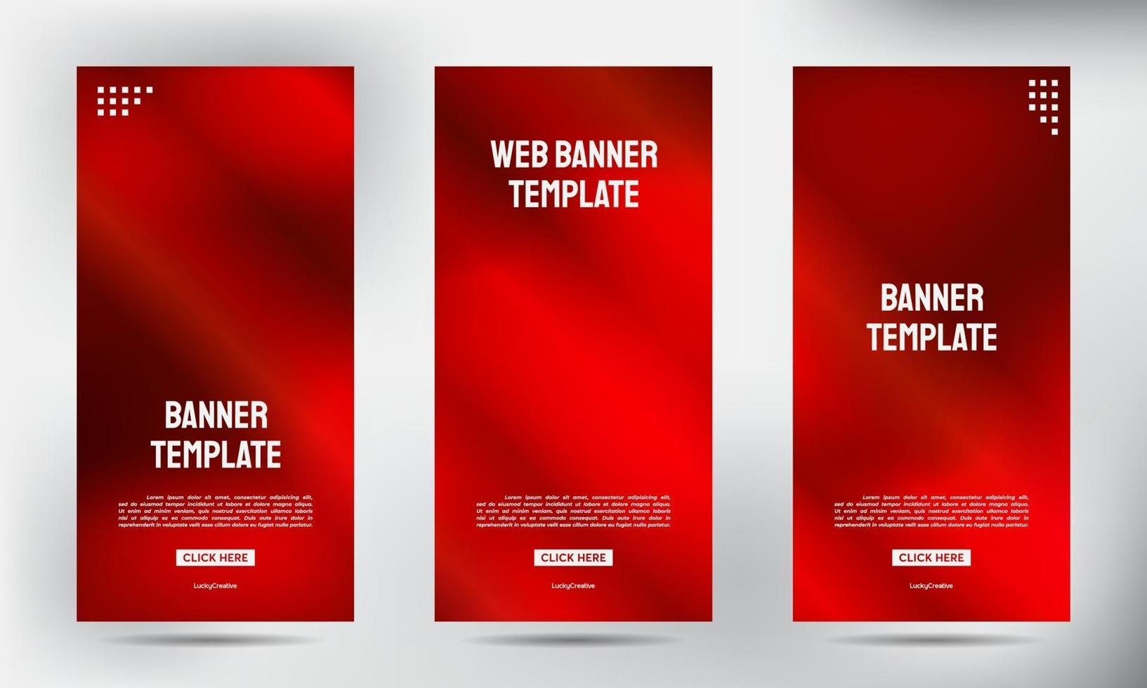 Set of Red neon roll up business brochure flyer banners vector