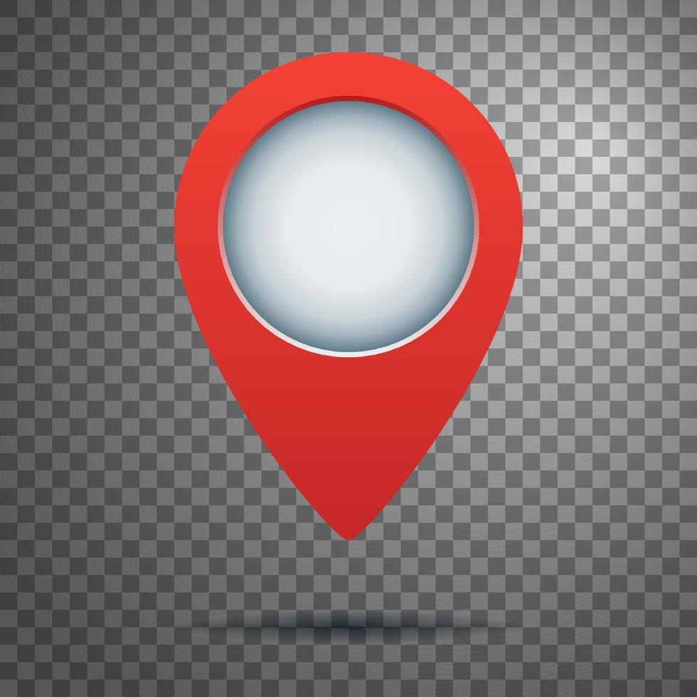 Red marker in 3d style for maps and games vector