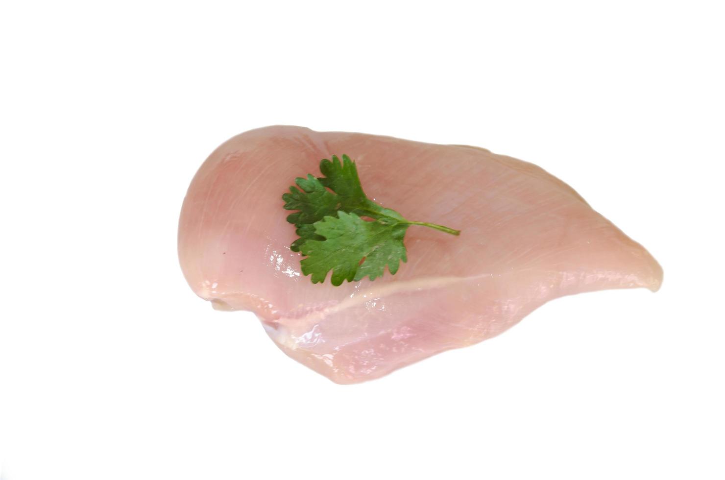 Raw chicken meat on white background photo