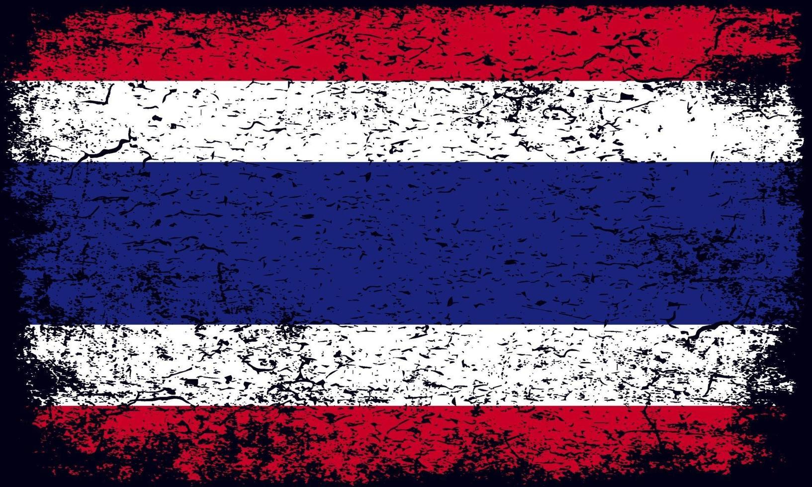 National flag of Thailand in rusty grunge textured effect vector