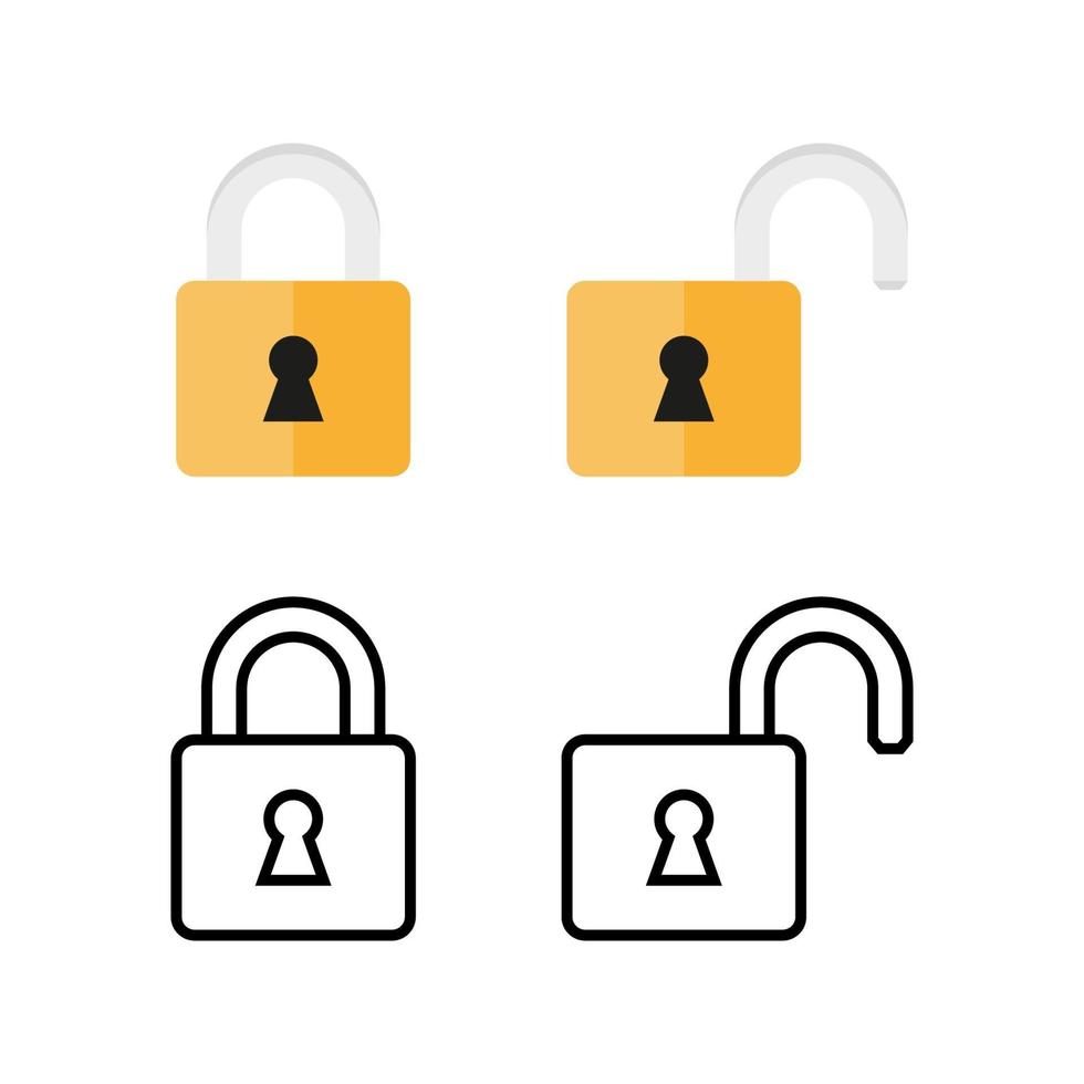Lock Icon in trendy flat style isolated on white background. vector