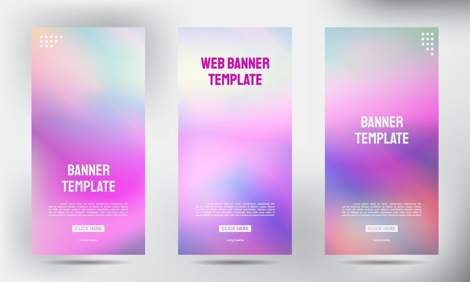 Conjunto de diseño de banner de flyer folleto comercial enrollable borrosa vertical vector