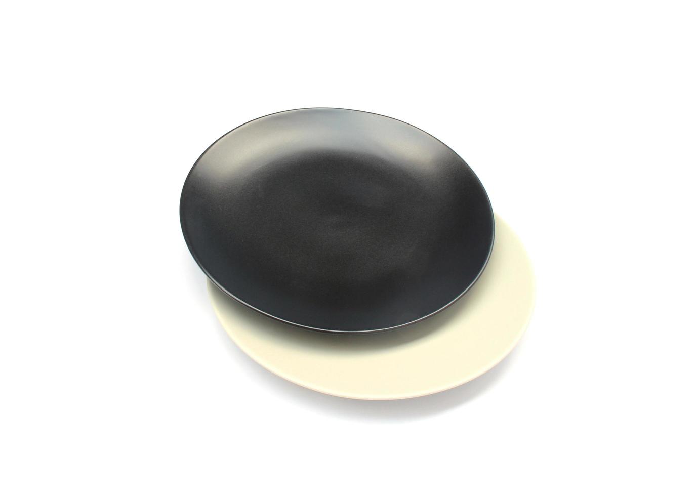 Black plate on white plate photo