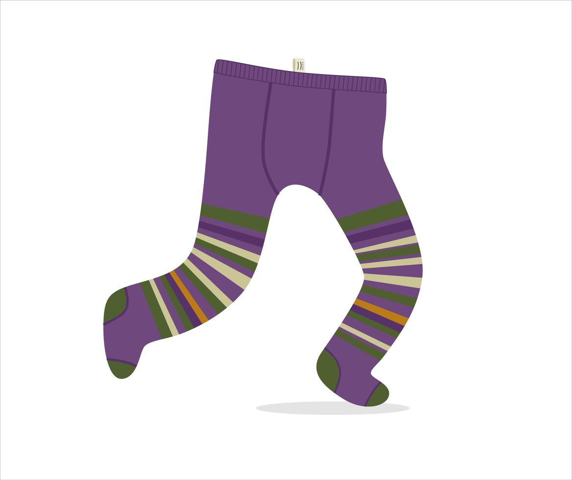 Kids violet striped running tights vector