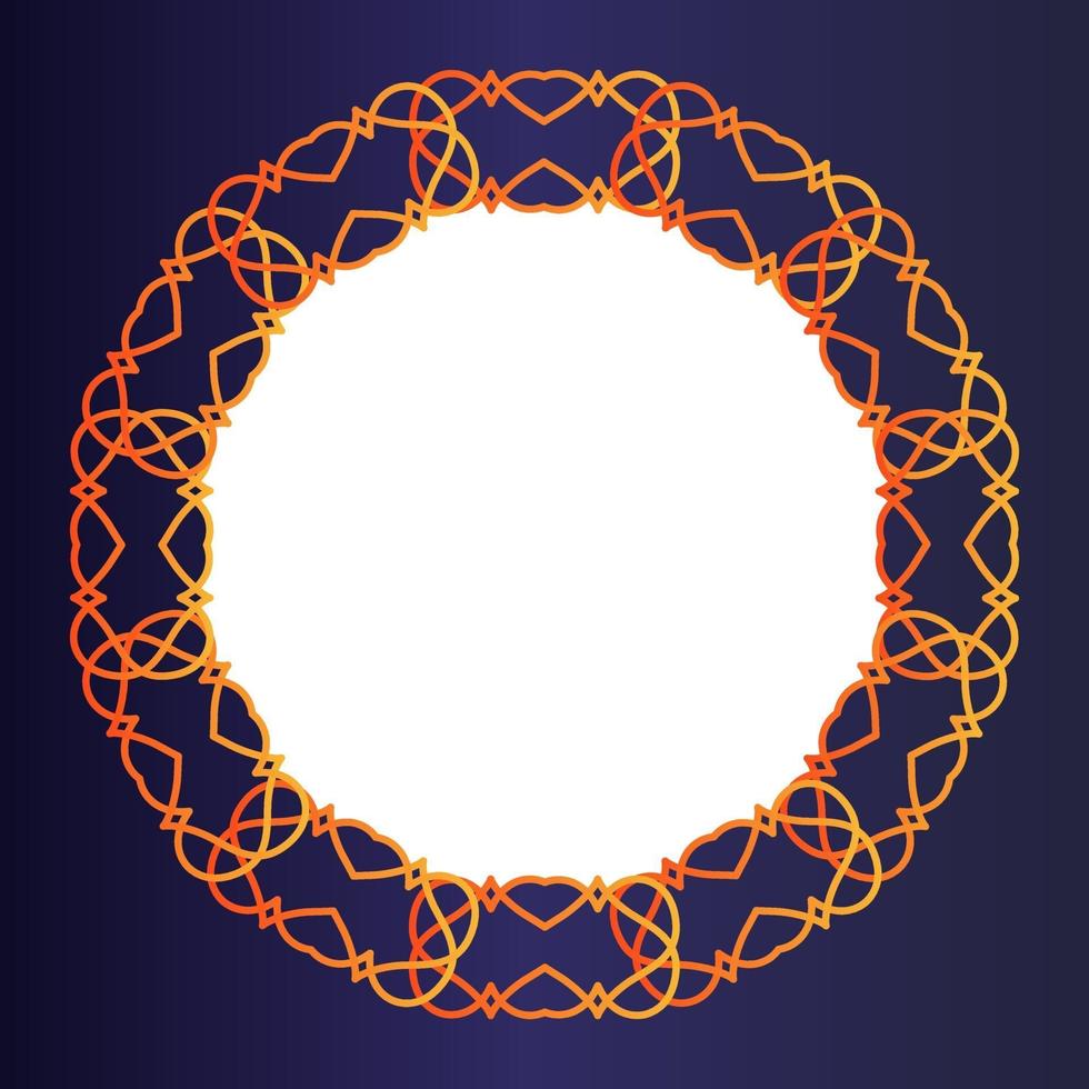 Gradient Orange mandala photo frame template vector