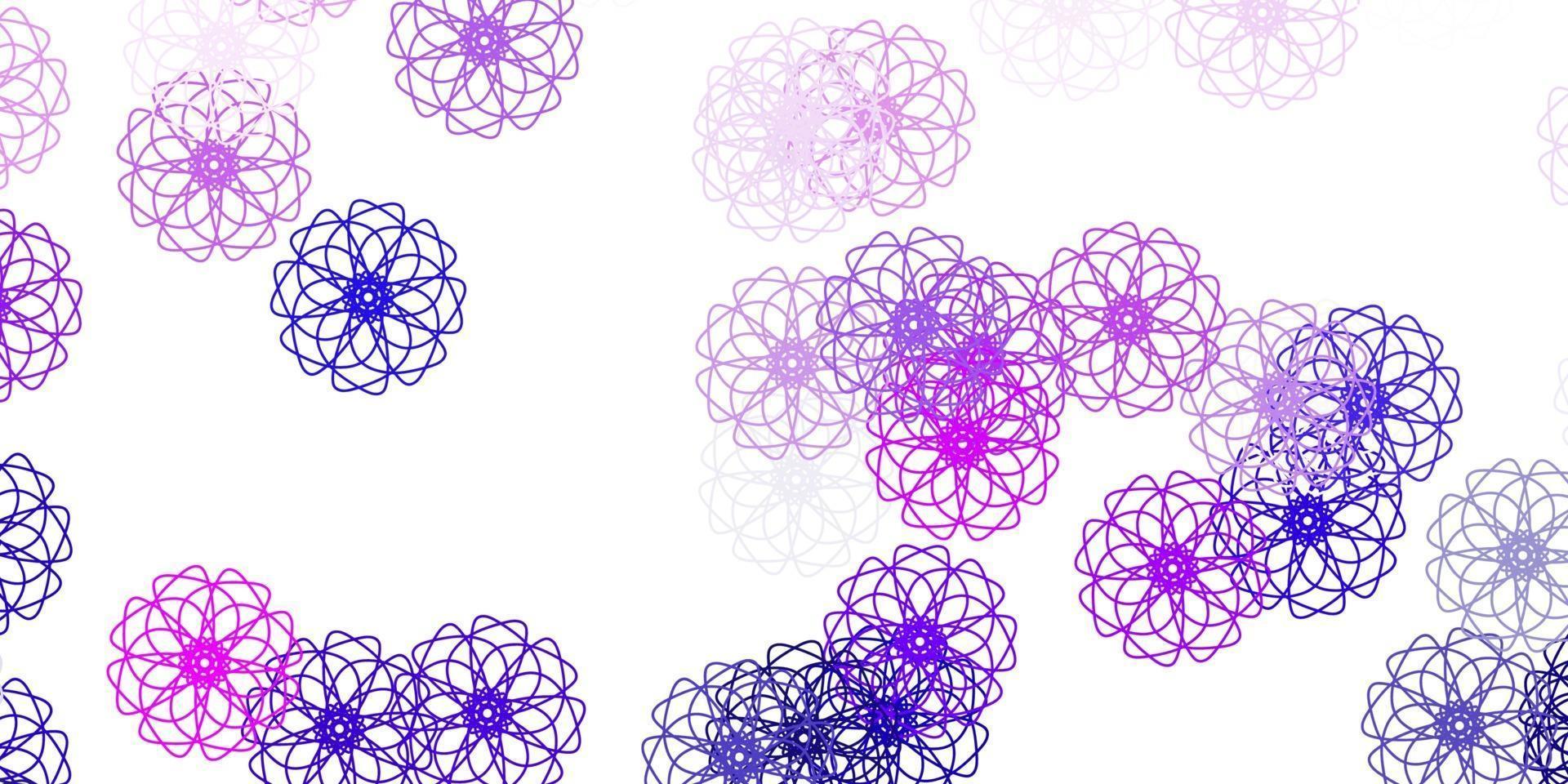 Light purple, pink vector natural artwork with flowers.