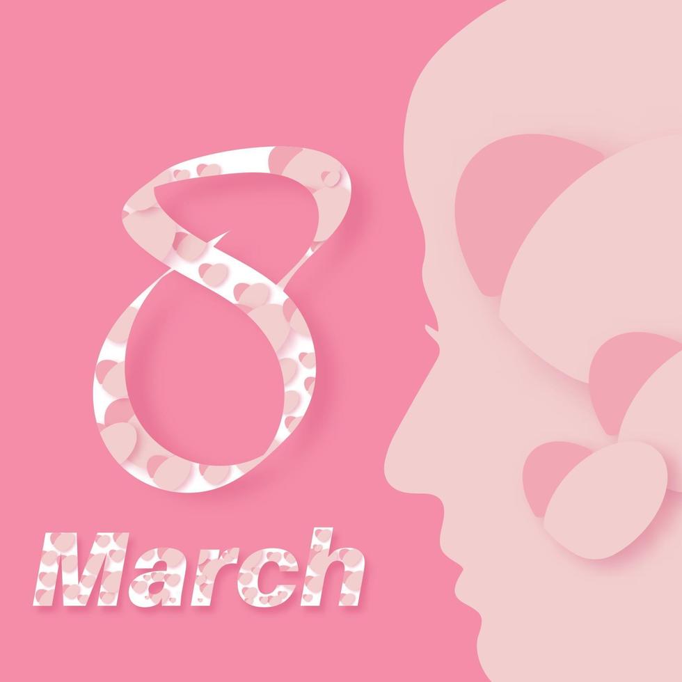 Happy International Women's Day on March 8th design background. 3d vector illustration