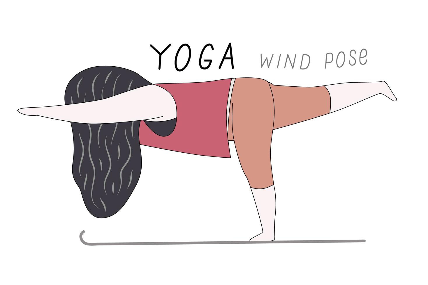 pose de viento de yoga vector