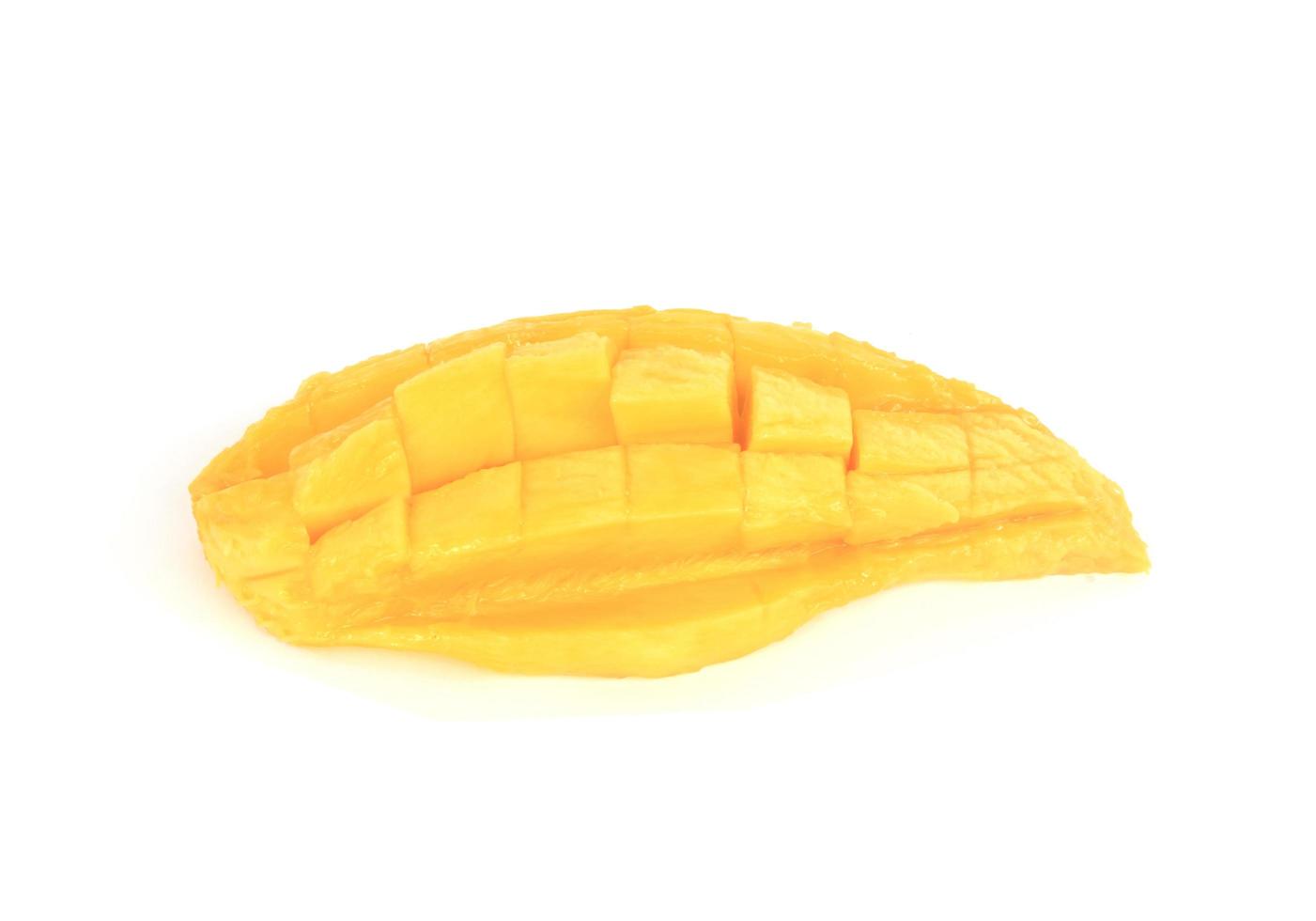 Golden mango on white background photo