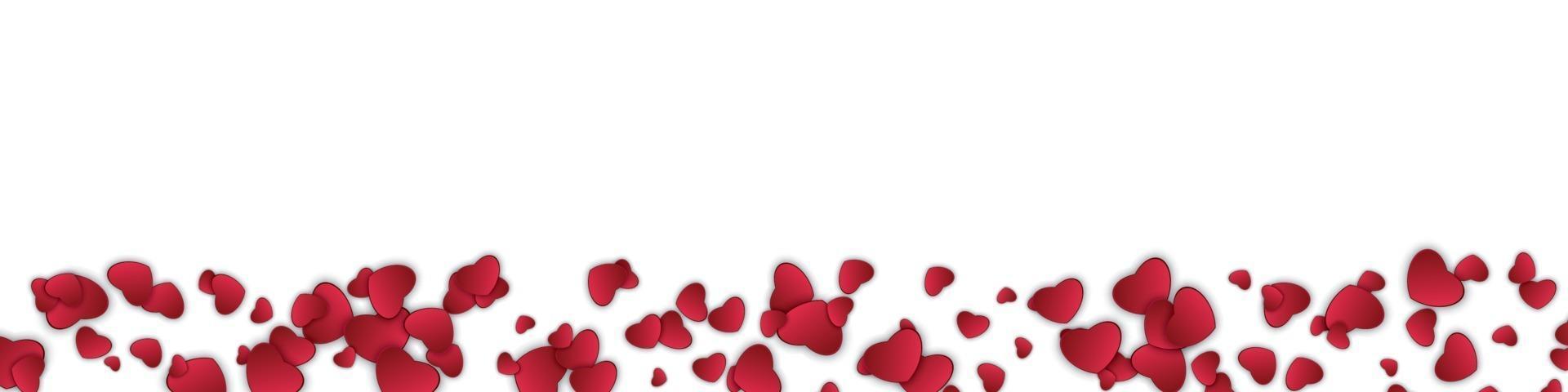 Happy Valentines day banner. Paper art, love and marriage. red paper heart isolated white background . Vector design illustration