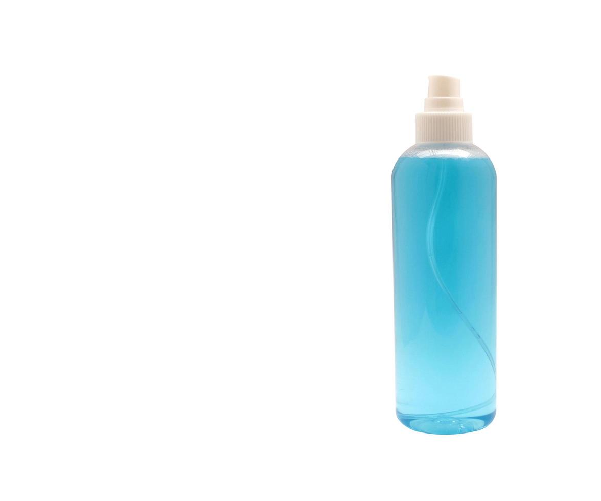 Blue sanitizer spray photo